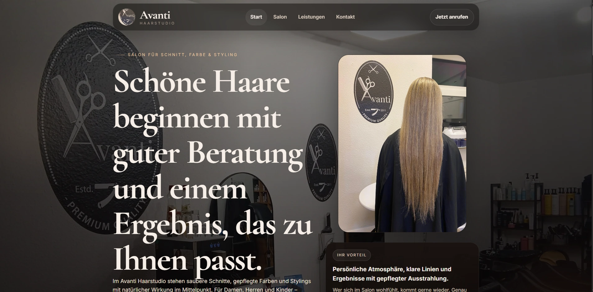Avanti Haarstudio Website