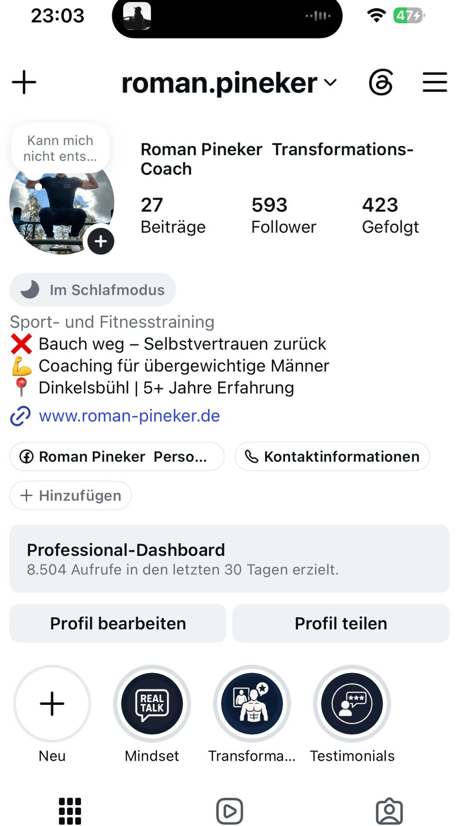 Roman Pineker Instagram Profil