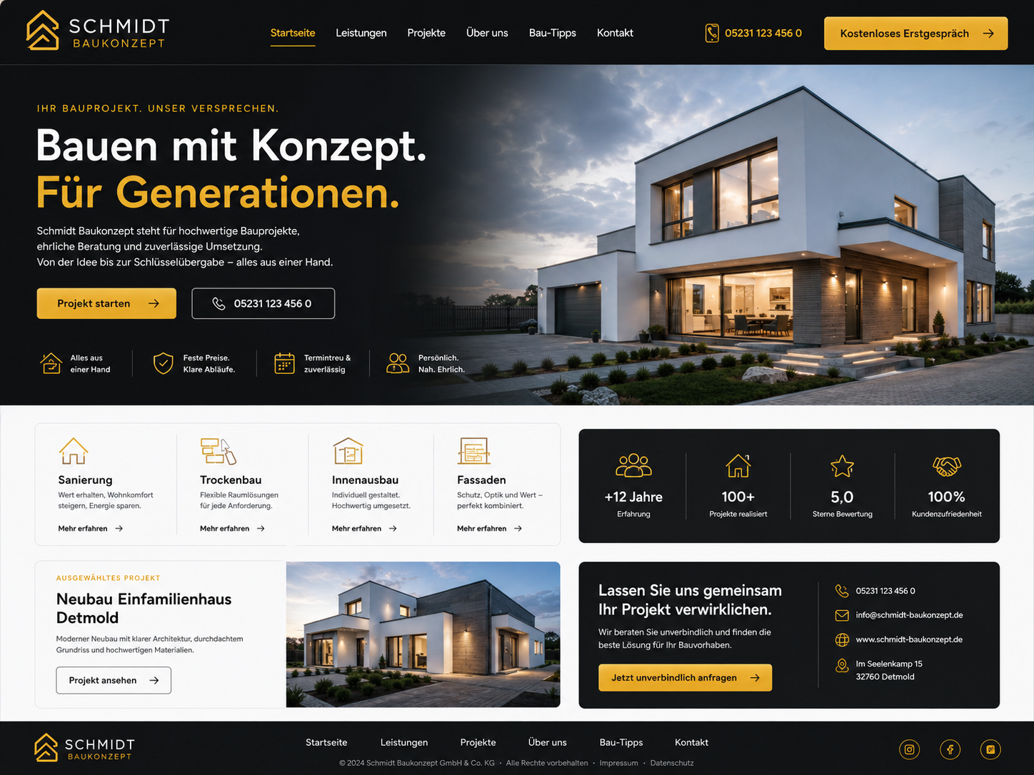 Schmidt Baukonzept Website