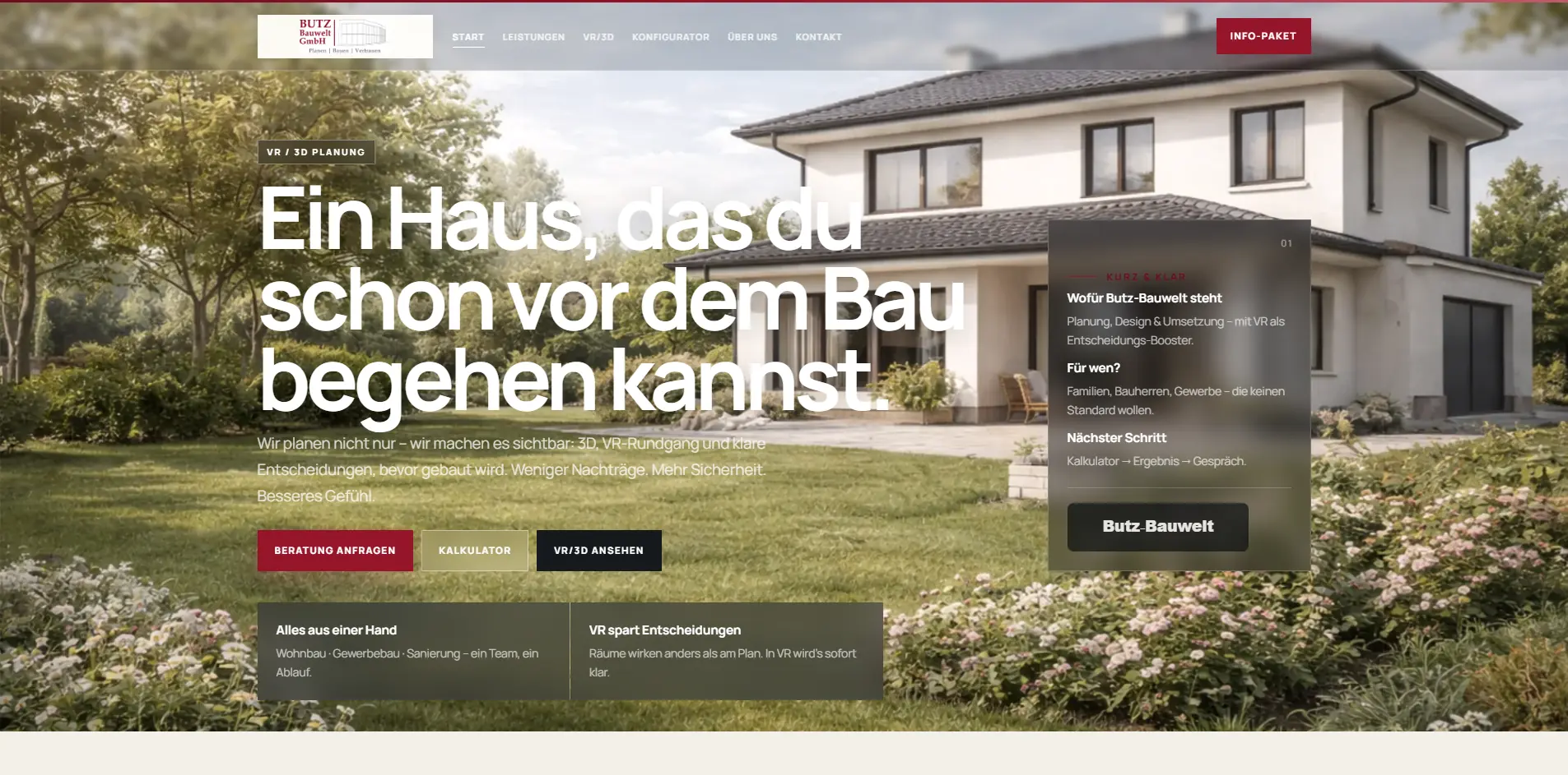 Website von Butz-Bauwelt