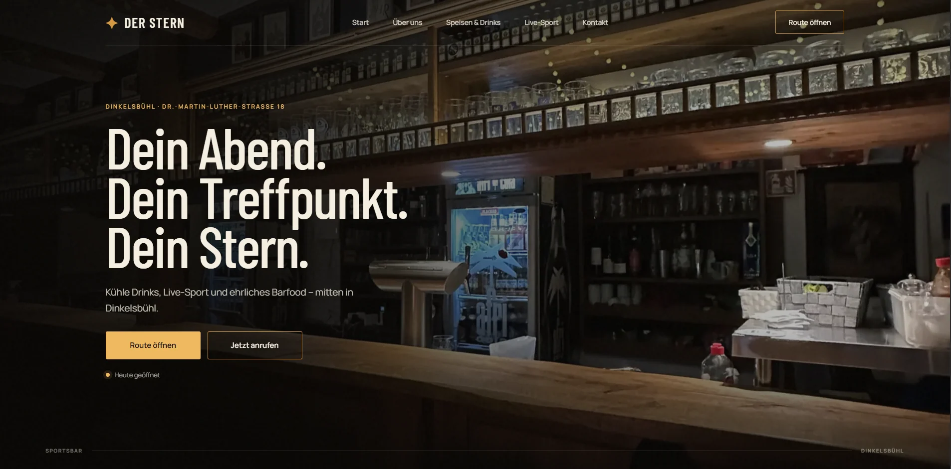 Website der Bar Der Stern in Dinkelsbühl