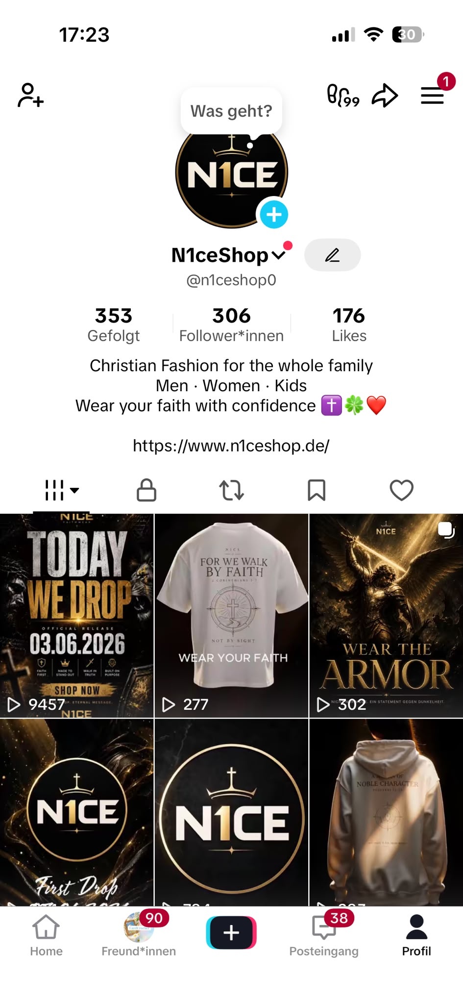 Instagram Profil N1CE Shop