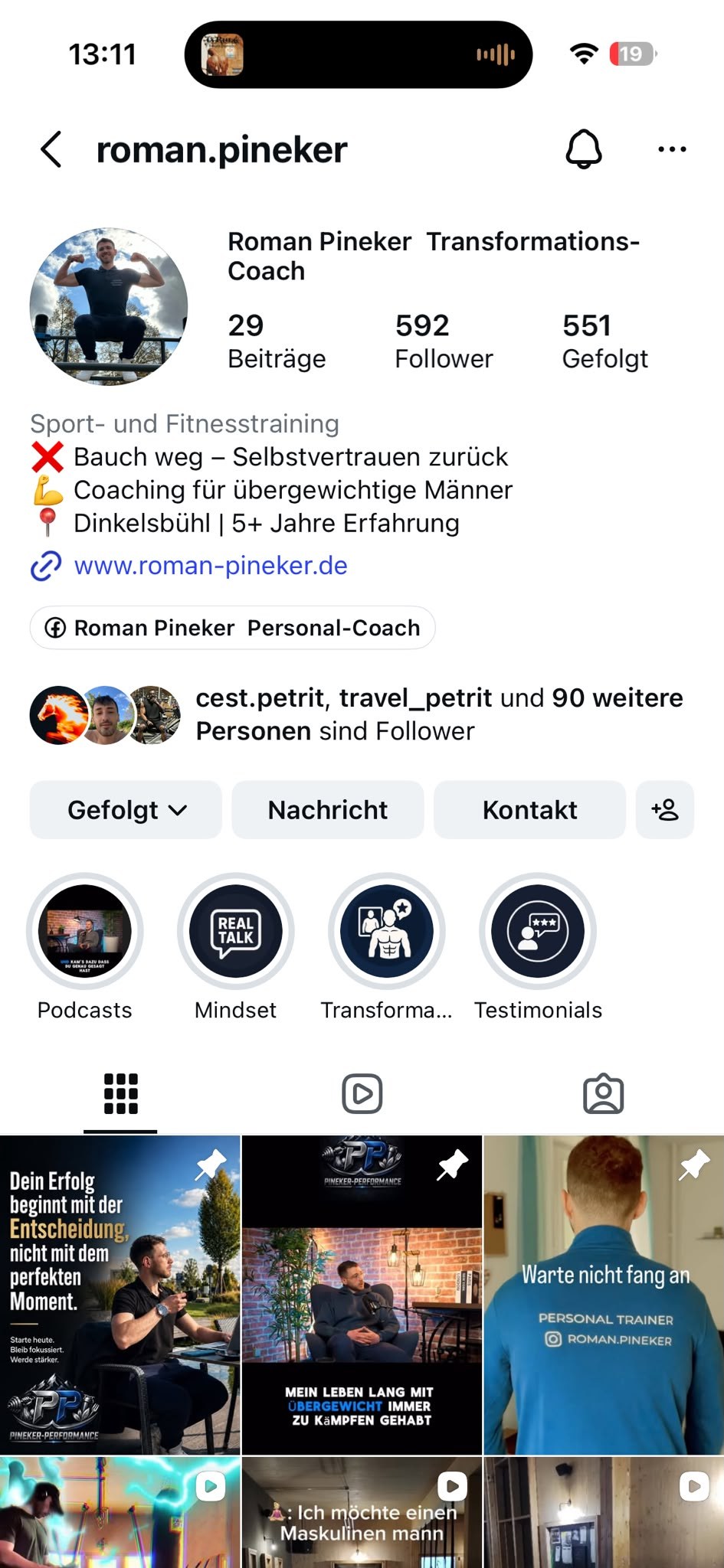 Instagram Profil Roman Pineker